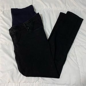 Old Navy black full panel maternity rockstar super skinny jeans size 12
